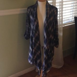 Flannel open front shirt